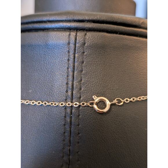 Vintage Silver Tone CZ Solitaire 18" Necklace - Picture 5 of 7